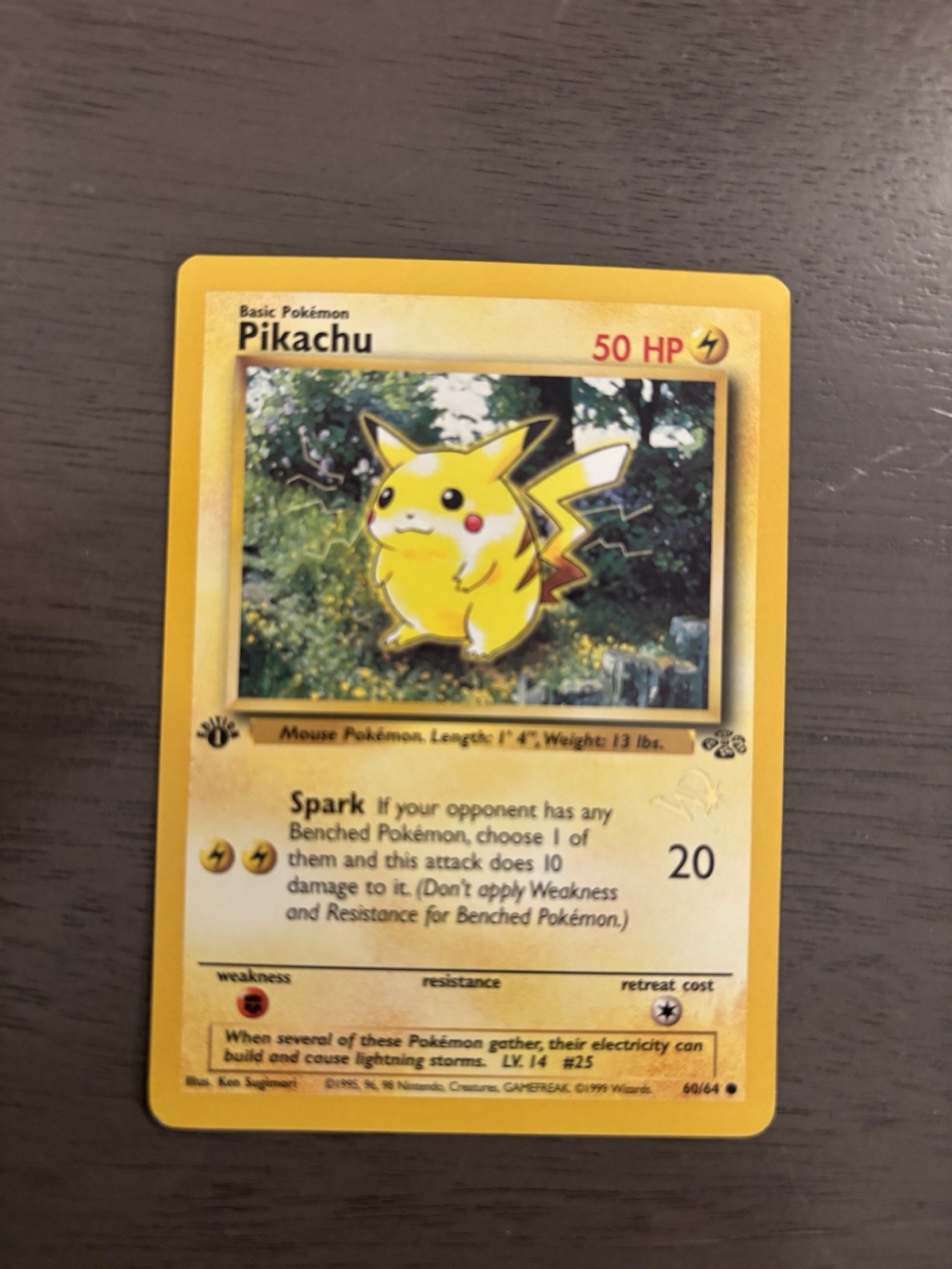 Pokémon TCG Pikachu Jungle 60/64 1st Edition Gold W Stamp Promo LP