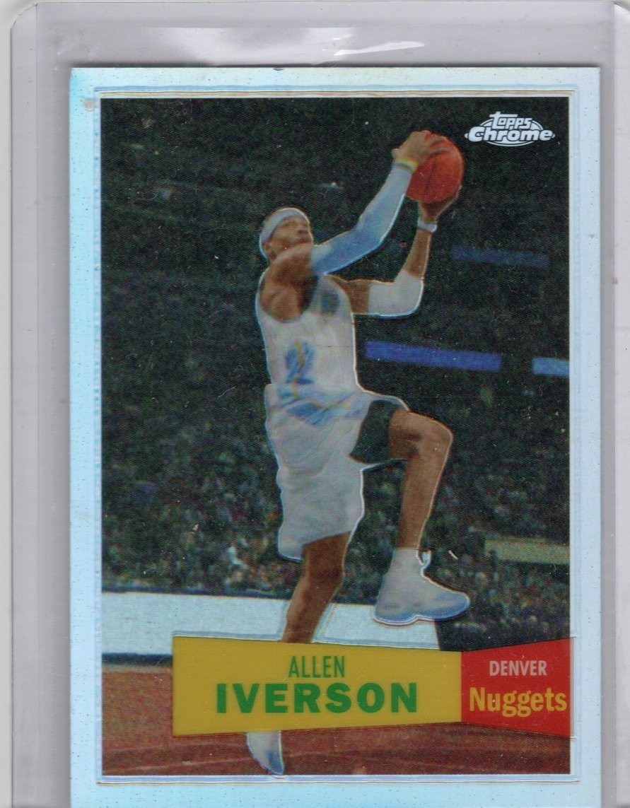 2007-08 TOPPS CHROME #33 ALLEN IVERSON 57 VARIATION REFRACTOR 423/999 NUGGETS