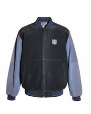 Vintage NFL Jacket Men  s XL G-III Carl Banks Suede Leather Varsity Bomber Black