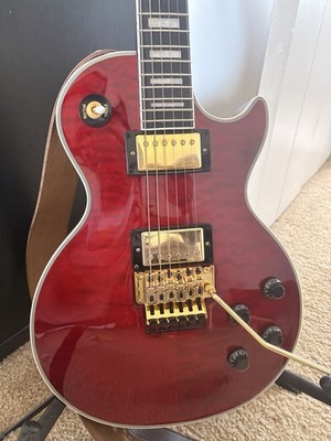 Epiphone Alex Lifeson Les Paul Custom Electric Guitar Quilt Top Ruby