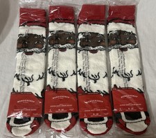 Four 4 Wondershop Men's Dark Santa Super Soft Cozy Crew Socks