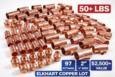 50+ LBS BULK Copper Fittings Lot 2  - 4    NEW Open Box 97 PCS