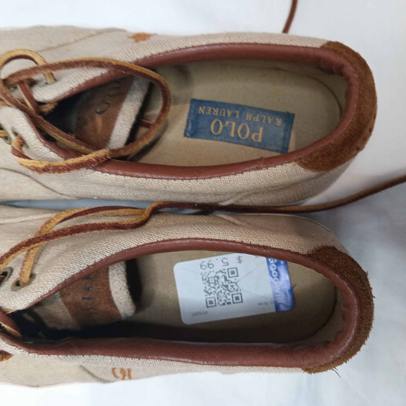 Polo Ralph Lauren uomo Vaughn tela pelle stringata Lt. marrone pony casual 9 D