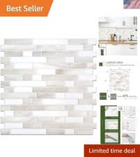 Thicker Peel Stick Tile Backsplash 12x12 - Elegant Kitchen Bath Upgrade