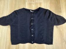 Miu Miu  Cashmere Silk Navy Cardigan  Size 6