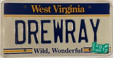 Vanity DREW RAY ANDREW RAYMOND license plate Andy Andi WV