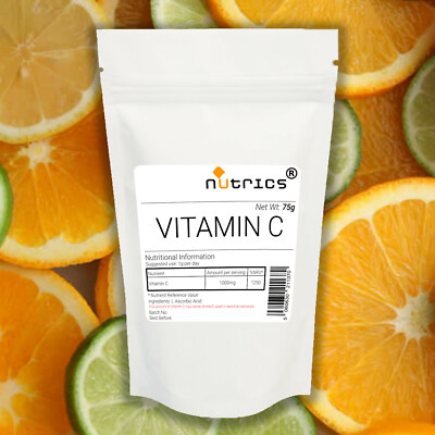 Nutrics  VITAMIN C Pulver 75g L Ascorbinsäure Lebensmittelqualität 100% reine Immununterstützung