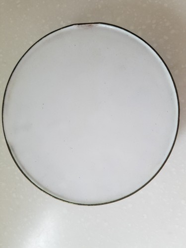 Chinese Canton Hand Painted Floral Metal Ashtray 2 Part Removable Lid 5" Round - Picture 7 of 7