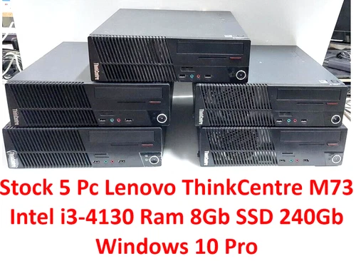 Stock lotto 5 Pc Lenovo ThinkCentre Intel Core i3-4130 8Gb SSD 240 Windows 10 11
