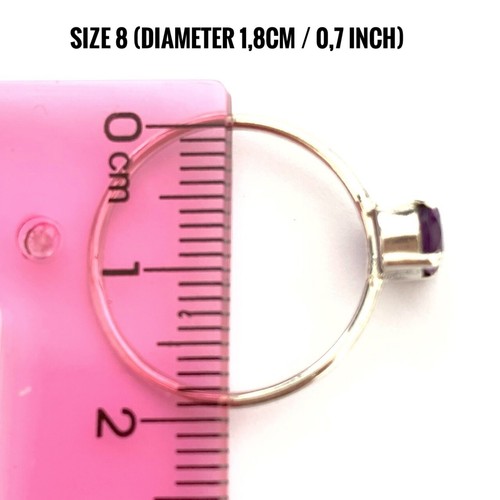 Amethyst Rubin Turmalin Edelstein 925 Sterlingsilber handgefertigter stapelbarer Ring - Bild 5 von 12