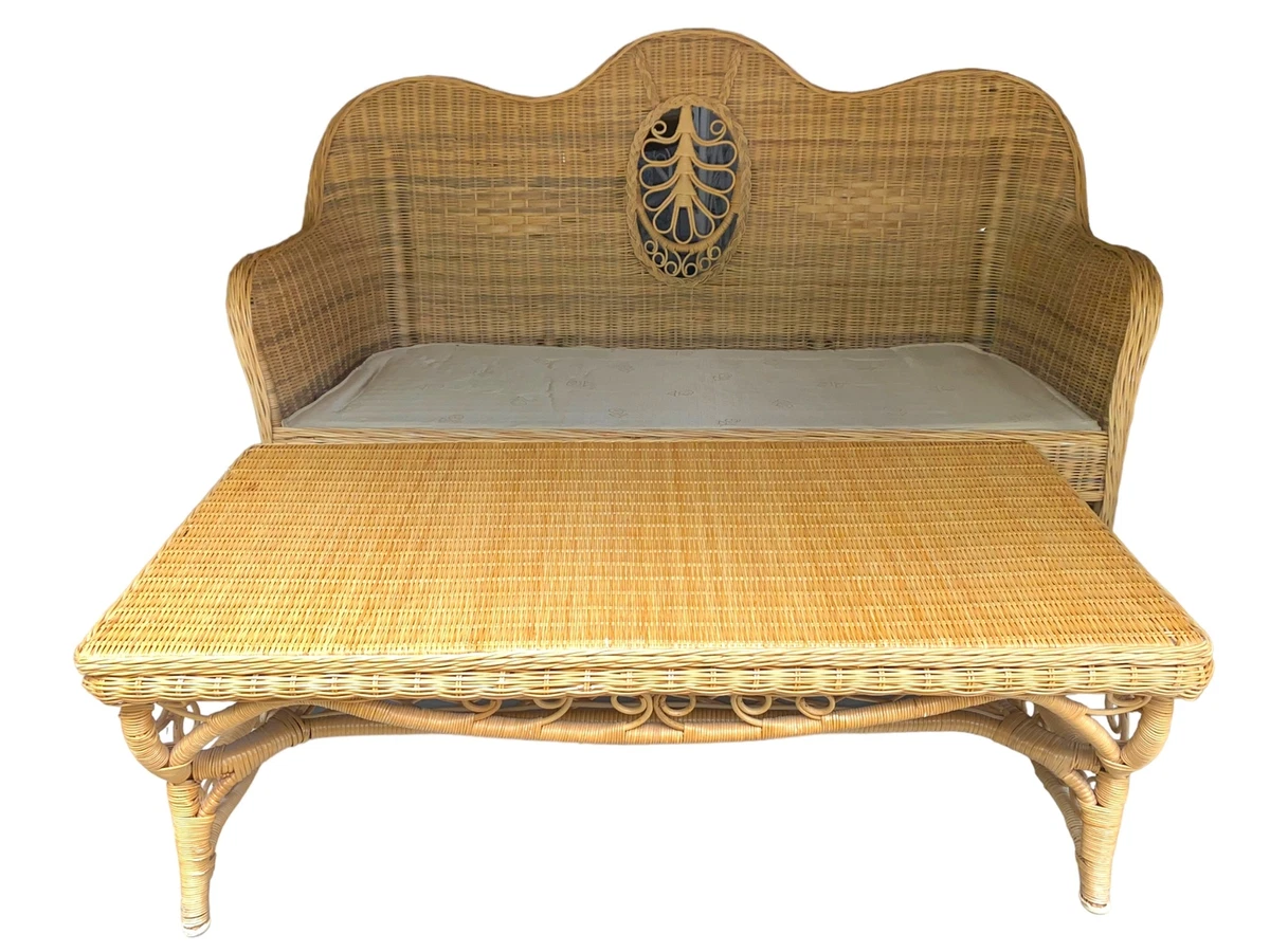 Small wicker online sofa