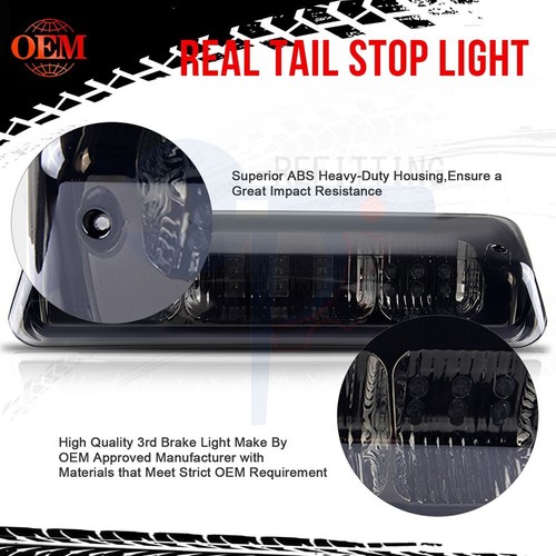 LED Rear 3rd Tail Brake Light Cargo Light for 2004-2008 Ford F-150 Chrome+Smoke - Foto 3 di 6