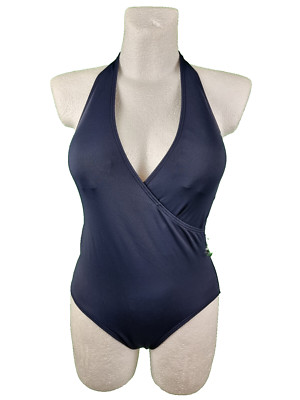 Michael Kors Badeanzug Size 10 (M) Bademode Dunkelblau Neckholder Schwimmanzug