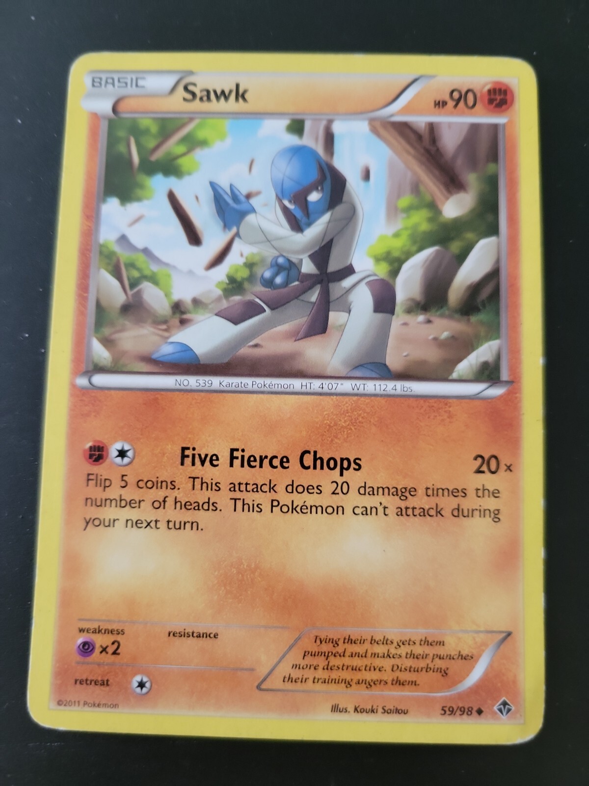 Pokemon Card 2011 Emerging Powers - Sawk 59/98