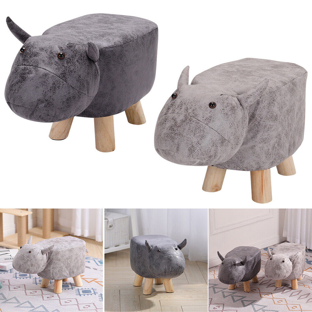 Upholstered Animal Stool Footstool Chic Cattle Shape Children Seat Pouffe  Chair | eBay