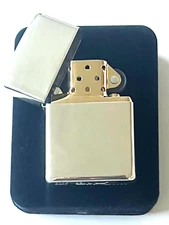 Sterling Silver Zippo Lighter # 15 High Polished Finish, With Gold Insert, NIB