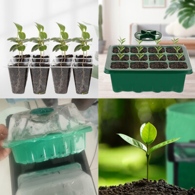 US 5 Pack Seed Starter Tray Peat Pots Kit Plant Growing Nursery Biodegradable