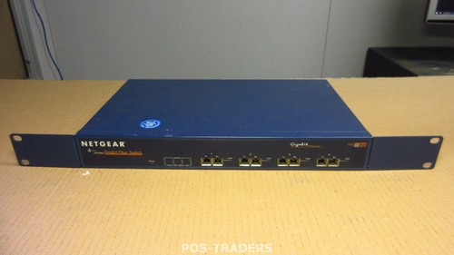 NetGear GS504 Switch 4 ports Fiber Optic Ethernet Network FC Gigabit INCL EARS - Afbeelding 1 van 3