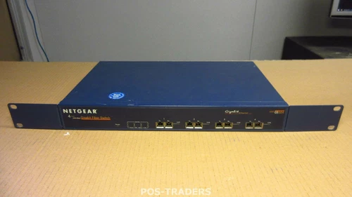 NetGear GS504 Switch 4 ports Fiber Optic Ethernet Network FC Gigabit INCL EARS