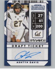 2020 Contenders Draft Picks Ticket Blue Foil #218 Ashtyn Davis RC Auto V98671