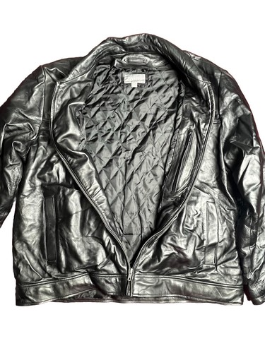 Vintage Wilson Leather Classic Button Up Jacket Black Great Condition Sz(XL) - Picture 4 of 7