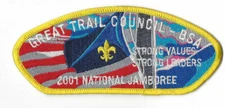 2001 National Jamboree JSP Great Trail Council Yellow bdr. [MK111]