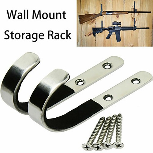 Gun Rack Shotgun Hooks Rifle Hangers Archery Bow Felt Lined Wall Mount Storage - Picture 5 of 12