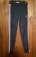 Adidas Women's Medium 3-Stripes Pull On Workout Pants Gray  Pink Sz Small