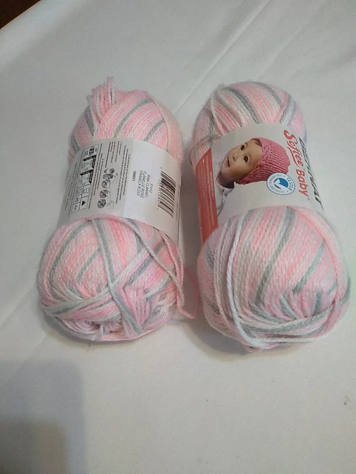 2 Bernat Softee Baby Acrylic Yarn Pink Flannel 31412 4.25 Oz Each - Image 4 of 4