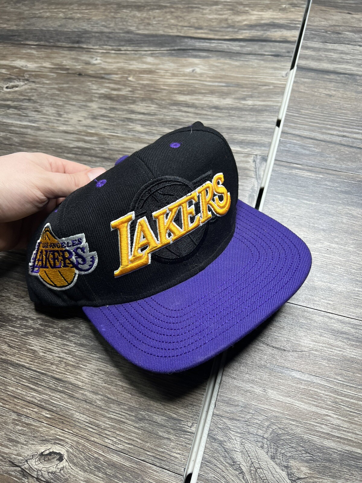 Los Angeles Lakers Cap Hat Black adidas Adjustable Strap