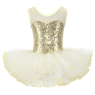Nice Girl Ballerina Fairy Prom Party Costume Kid Sequined Flower Dress Dancewear