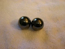 Hematite balls/spheres polished magnetic 1 inch solid 1 pair 2 spheres per lot