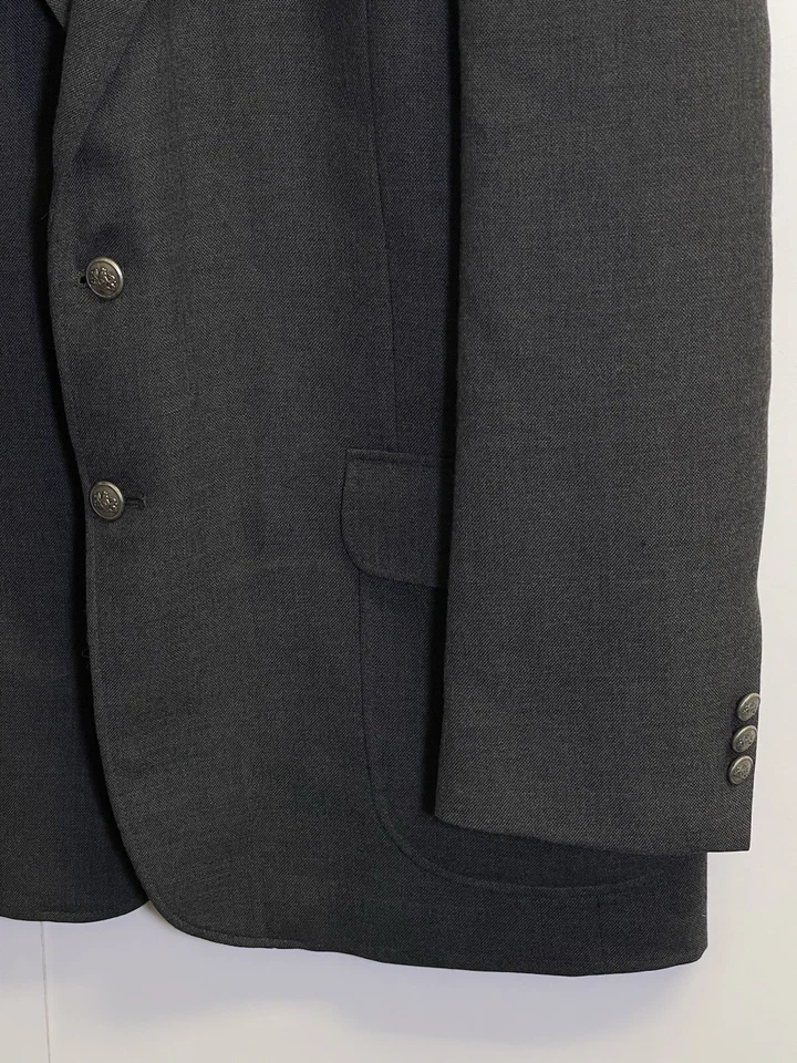 Vintage Stafford Hopsack Mens Size 44L Blazer Wool Blend Grey Sport Coat Jacket - Image 4 of 4