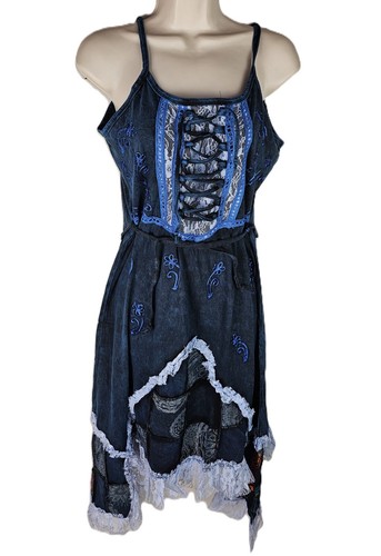 Handmade One Piece Dress Long Layers Lace Sleeveless Tunic Vintage Retro Boho D1 - Picture 13 of 13