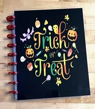 Fall Halloween Trick or Treat Candy Front/Back Cover Set 4 use w Happy Planner-