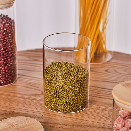 4X Sealed Clear Glass Jar Container with Airtight Bamboo Lid Sugar Candy Storage - Picture 5 of 8