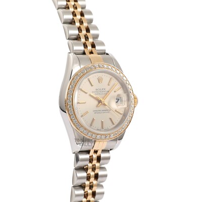 ROLEX LADY DATEJUST 79173 GOLD & STEEL 26MM SILVER STICK DIAL