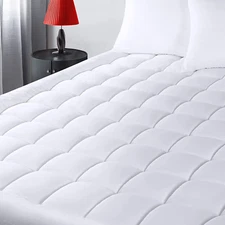 Quilted Mattress Pad Pillow Top Matress Topper Cover Fitted Fluffy Deep Pocket