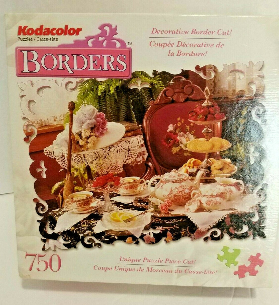 Tea Party-Kodacolor Borders-Rose Art Jigsaw Puzzle-750 pc