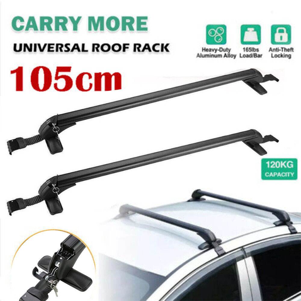 Universal Lockable Aluminium Car Roof Rack Bars No Rail Anti Theft