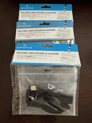 Advantus badge CARD HOLDER AND LANYARD 4'' X 3'' LOT OF 3