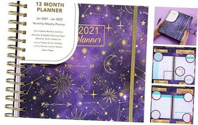 2021-2022 Planner Weekly & Monthly, Dated Jan 2021 - Jan 2022, 13 Month
