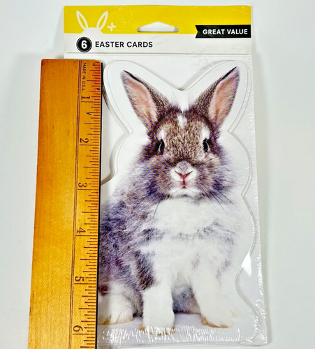 American Greetings Easter Cards Die Cut Bunny Sealed 6 Pack Envelopes New - Picture 5 of 5