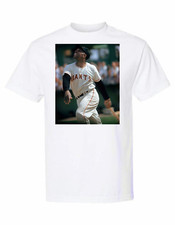 MLB San Francisco Giants Willie Mays at the Plate Printed Graphic T Shirt NWOT