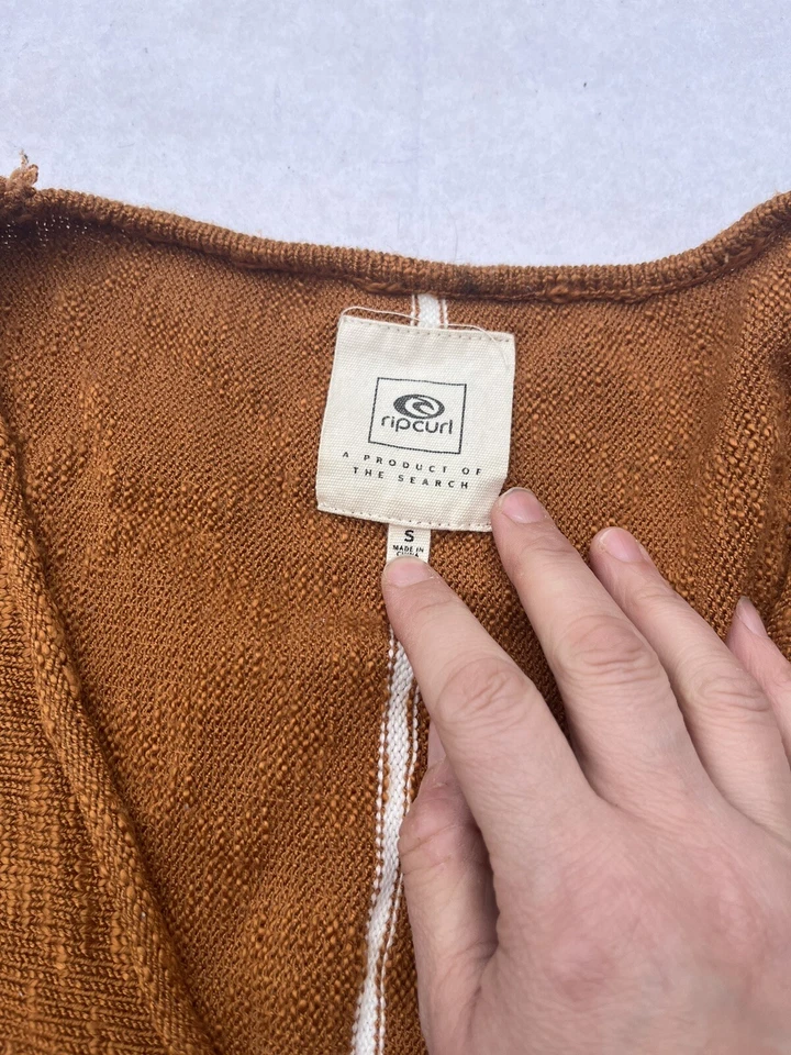 Rip Curl Striped Fridge Tasseled Beach Cardigan Surf Wear Womens Sz Small Hippie - Image 3 of 4