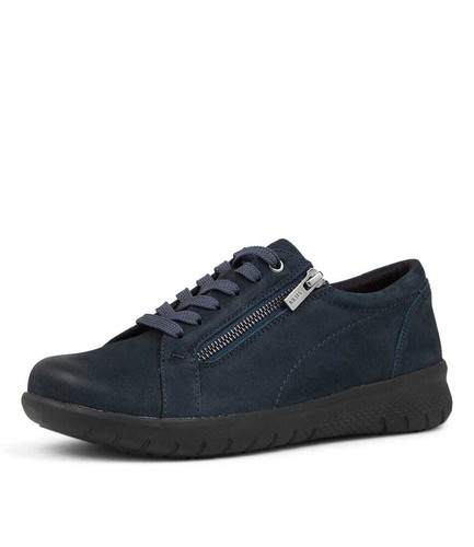 New Ziera Solar Xf Navy Leather Sneakers Bs Womens Shoes Casual Sneakers Casual - Picture 2 of 5