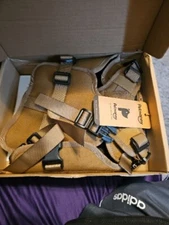 Auroth Tactical Dog Harness Adjustable Metal Buckles Dog Vest with Handle Khaki