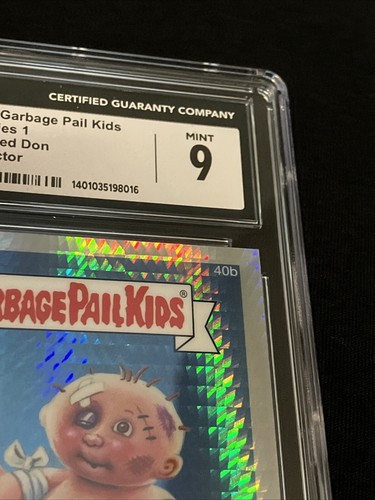 2013 Garbage Pail Kids Chrome Series 1 Damaged Don 40b Prism Refractor CGC 9 - Picture 3 of 3