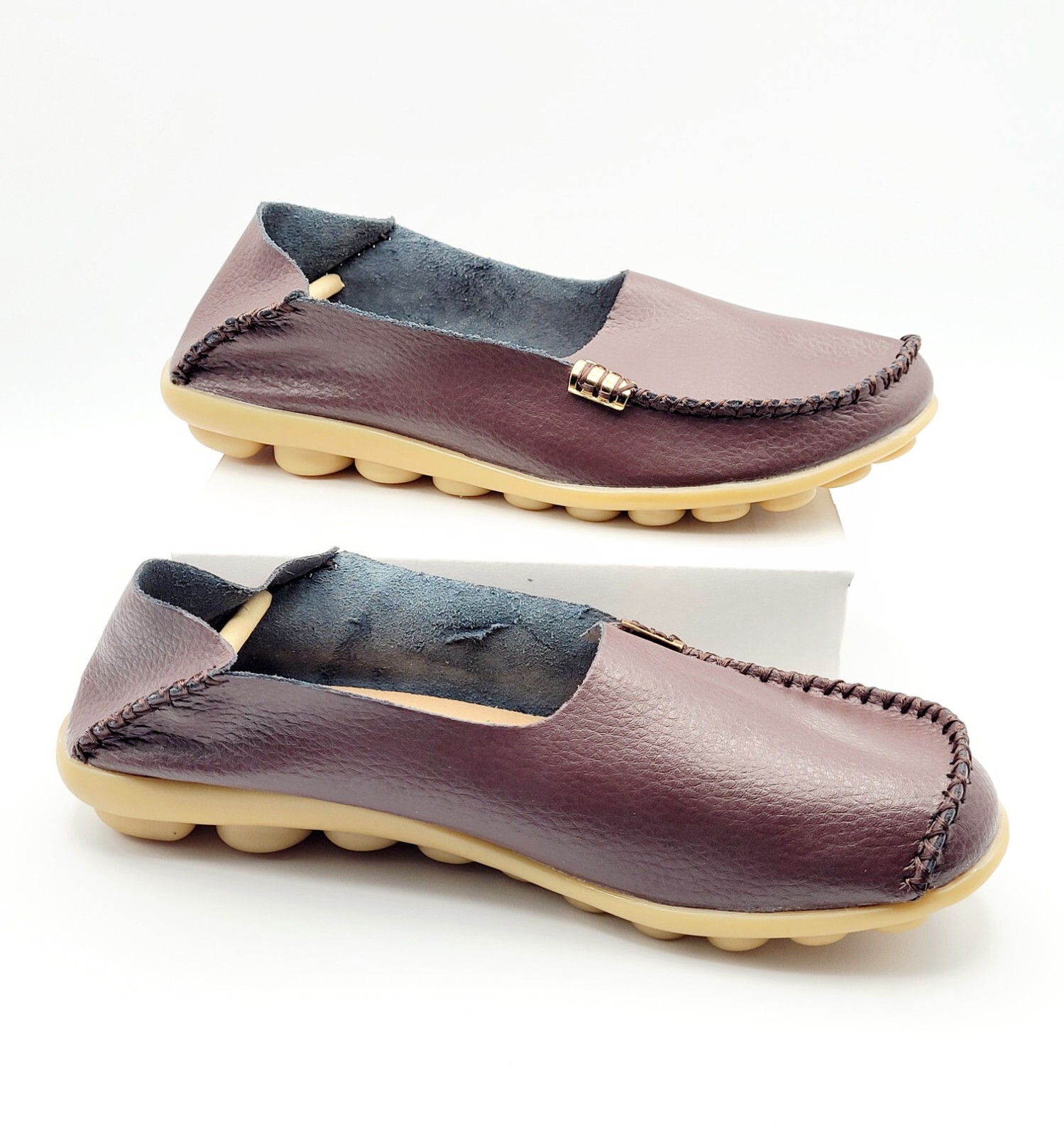 Venus Celia Women's Comfort Flexible Walking Brown Driving Loafers Size