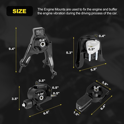 (Qualità OE originale) Kit supporto motore compatibile con Toyota 2003-2008... - Foto 7 di 7